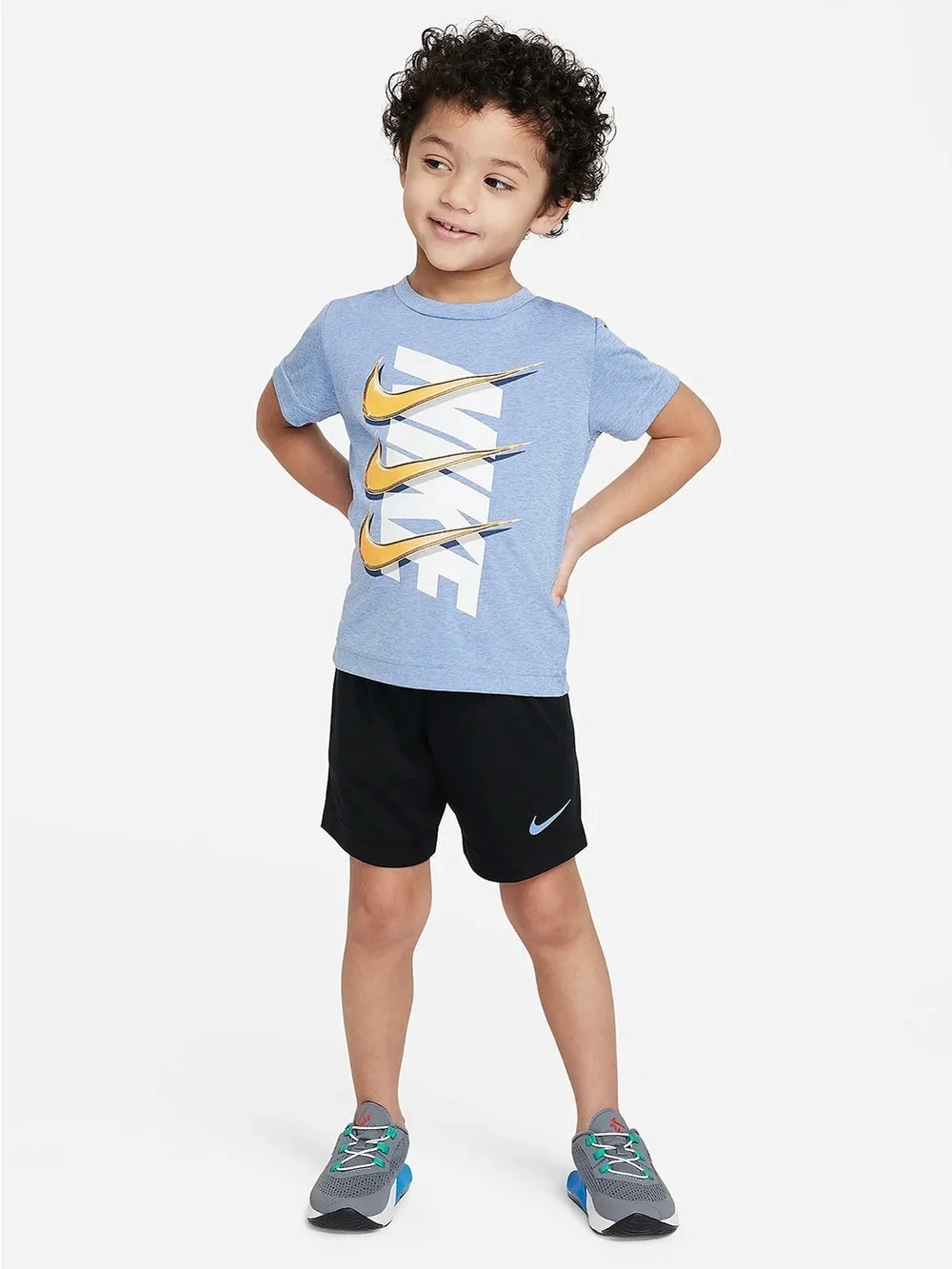 Nike Kid Dropset Short Set Light Blue and Black 3T NWT STITCH FIX